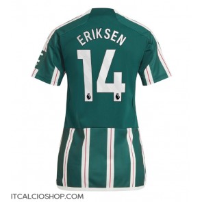 Manchester United Christian Eriksen #14 Seconda Maglia Femmina 2023-24 Manica Corta